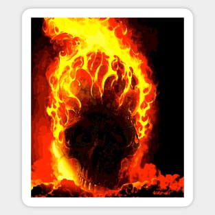 SKULL ON FIRE Sticker